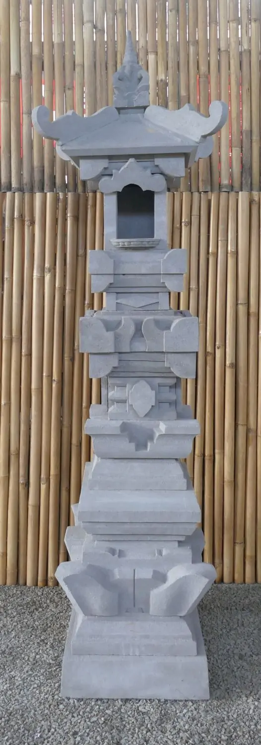  Product image 2 of the product “Balinese Temple, casted with Paras Stone, with open small temple on top, with step at bottom, 190cm. Mulitparted ”